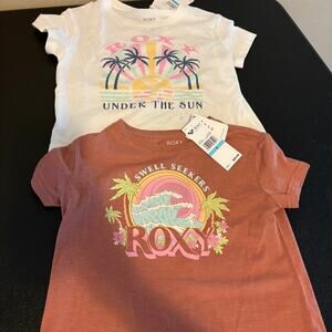 NWT Roxy Girls Graphic Tee Bundle - Size 5 - Under The Sun & Swell Seekers